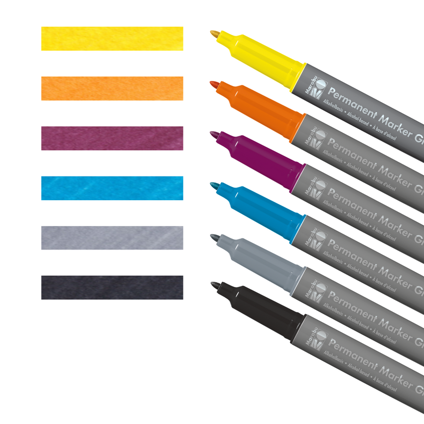 Marabu Graphix Permanent Marker-6 Set of customer curated colors by SketchBox