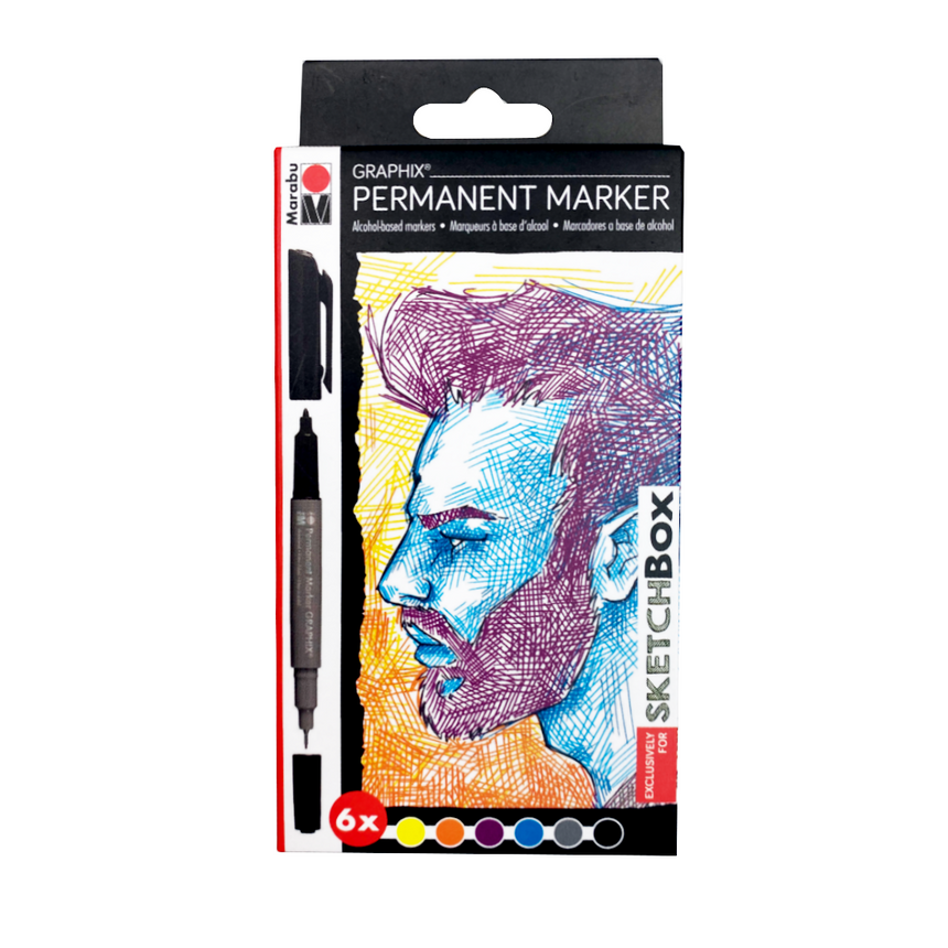 Marabu Graphix Permanent Marker-6 Set of customer curated colors by SketchBox