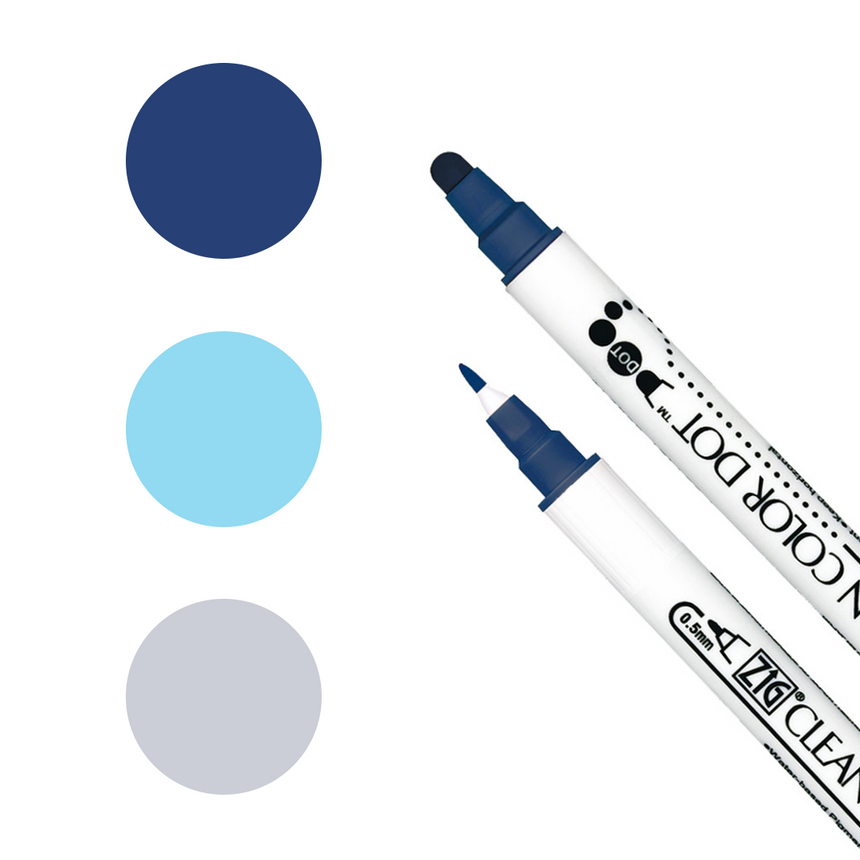 Zig Clean Color Dot Set of 3-- Custom Curated Colors by SketchBox