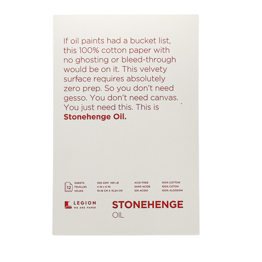 Stonehenge Artist Oil Paper Pad, White 4x6 (12 Sheets)