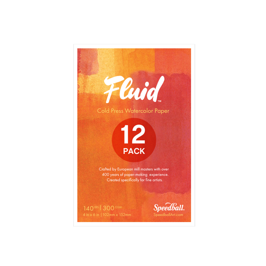 Speedball Fluid Cold Press Watercolor Paper- 4x6 12 sheets