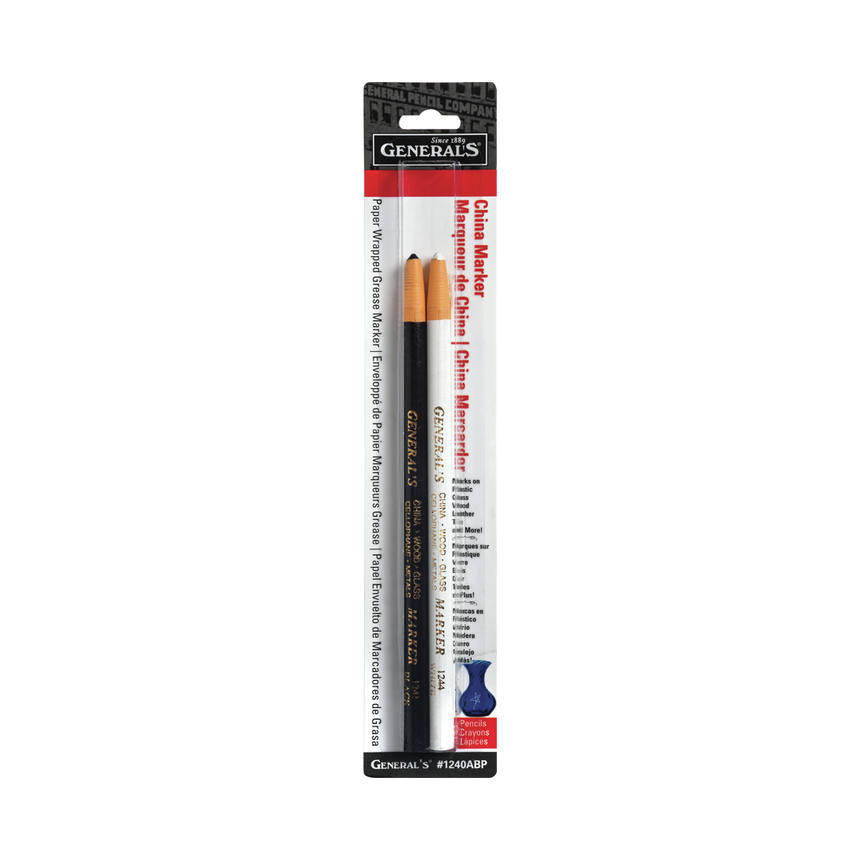 General Pencil  China Marker Multi-Purpose Grease Pencils 2-Pkg-Black & White