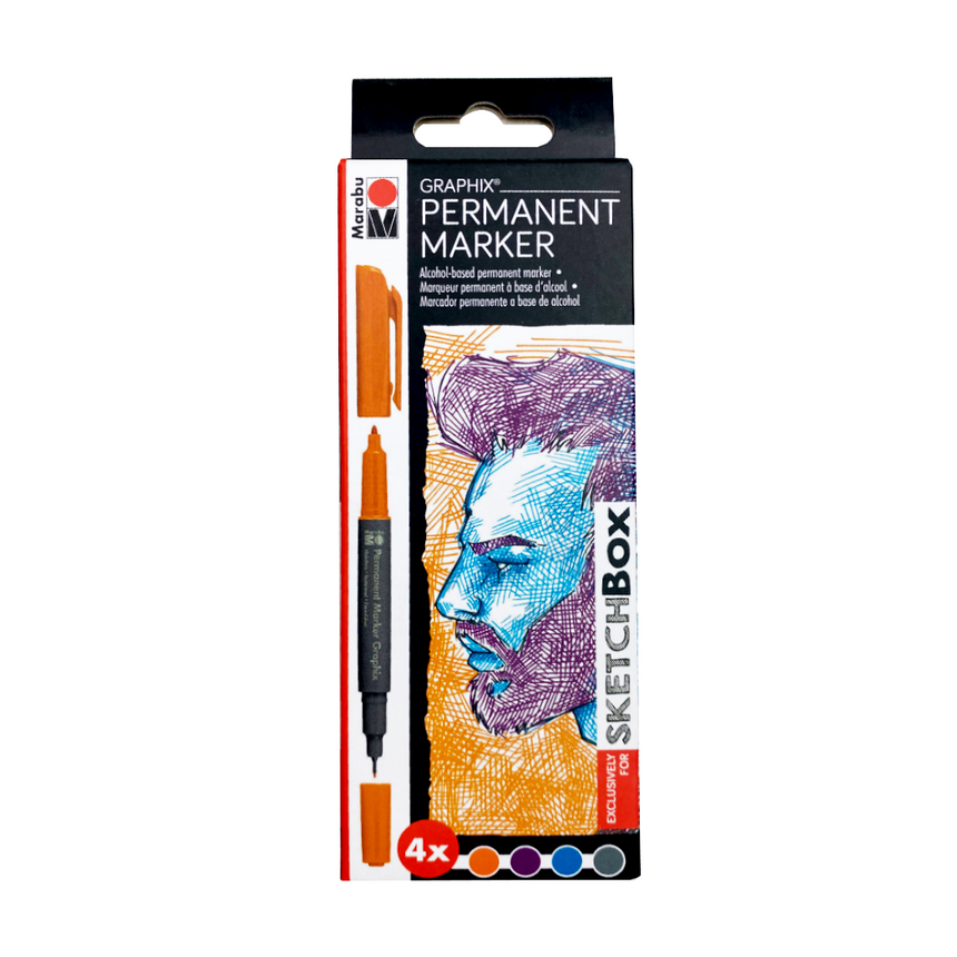 Marabu Graphix Permanent Marker 4 Set-of customer curated colors by SketchBox