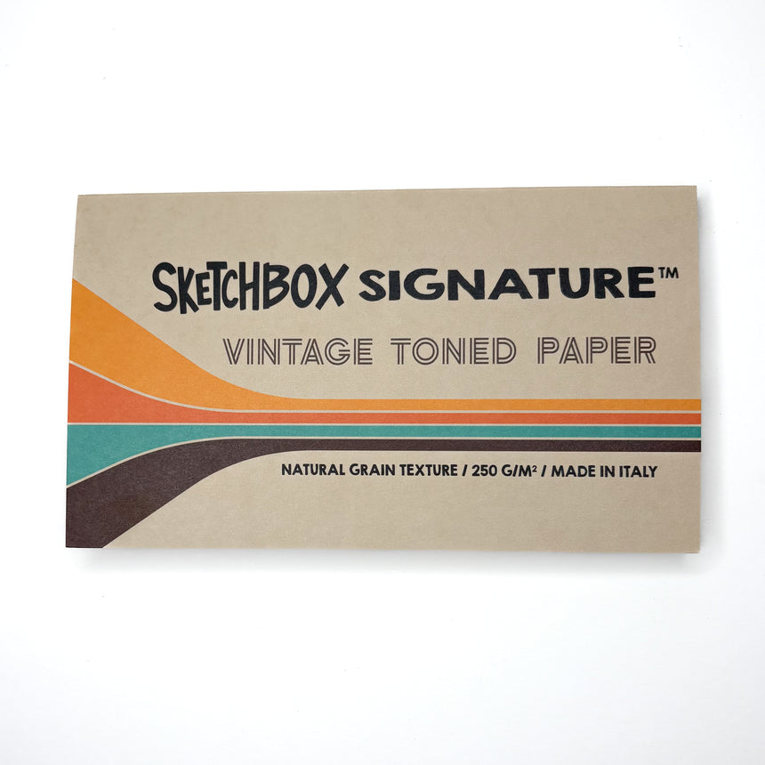 SketchBox Signature Vintage Toned Paper-250gsm Naturale Paper 100% cotton 4x7--12 sheets