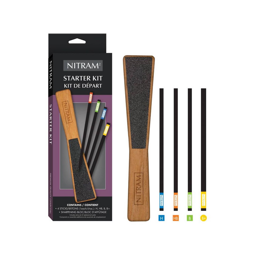 Nitram Starter Kit (4 charcoals w/ Sharpener)