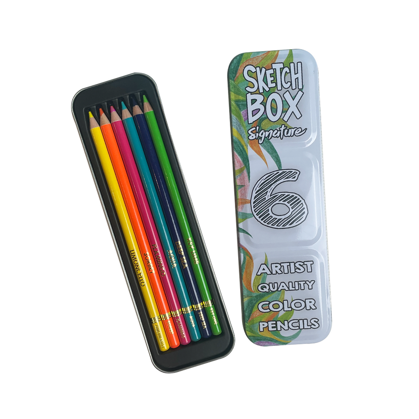 SketchBox Signature Colored Pencil Tin 6 Set