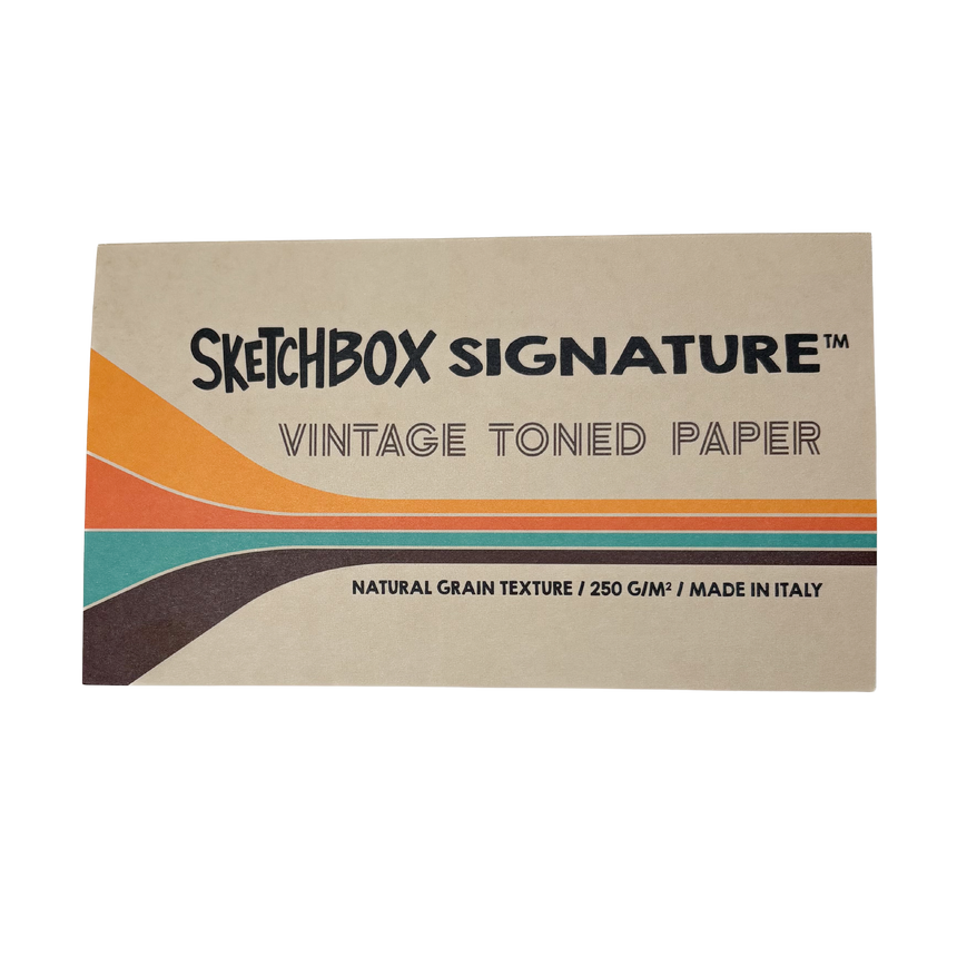 SketchBox Signature Vintage Toned Paper-250gsm Naturale Paper 100% cotton 4x7--12 sheets