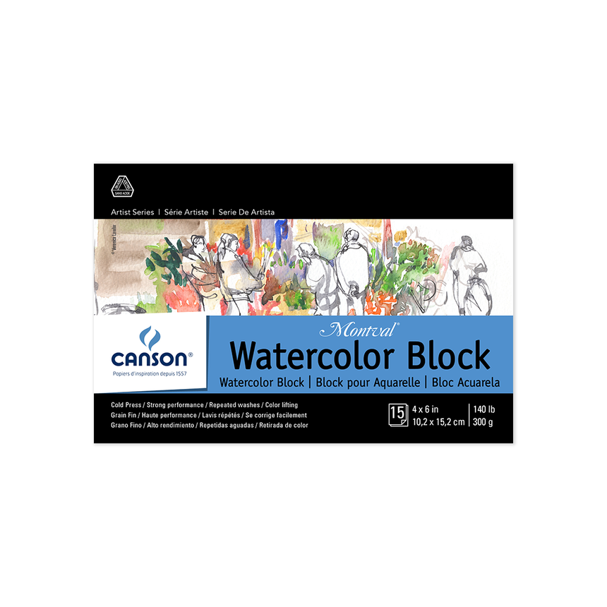 Canson Montval Watercolor Block CP--15 sheets 4x6