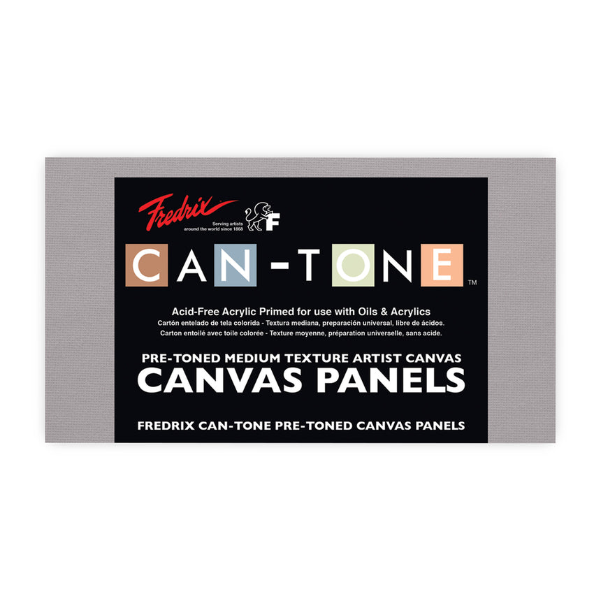 Fredrix Two Tone Canvas Panel  Grey 4x8 3 pack