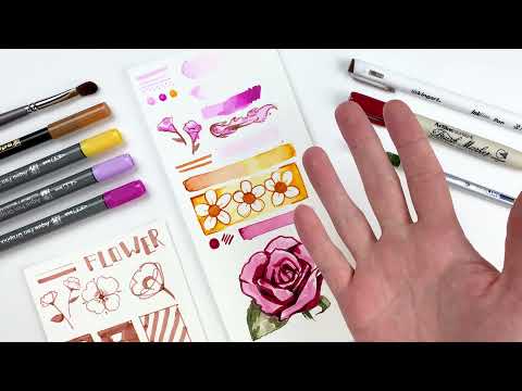 Floral Watercolor Marker Basic Box